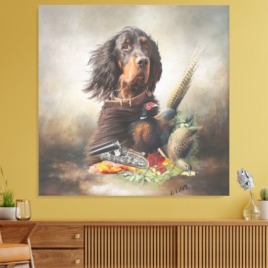 Gordon Setters, Passie voor vogels, Kunst Canvas Afdruk (Insitu (Woonkamer))