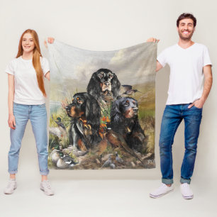 Gordon Setters, Passie voor vogels, Kunst Fleece Deken