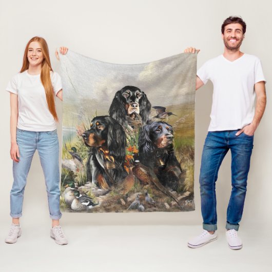 Gordon Setters, Passie voor vogels, Kunst Fleece Deken (In situ)