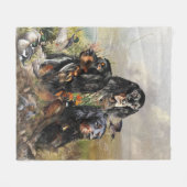 Gordon Setters, Passie voor vogels, Kunst Fleece Deken (Voorkant (Horizontaal))