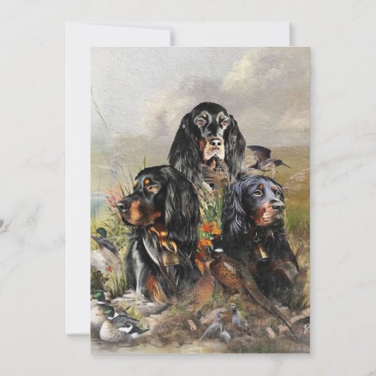 Gordon Setters, Passie voor vogels, Kunst Kaart (Voorkant)