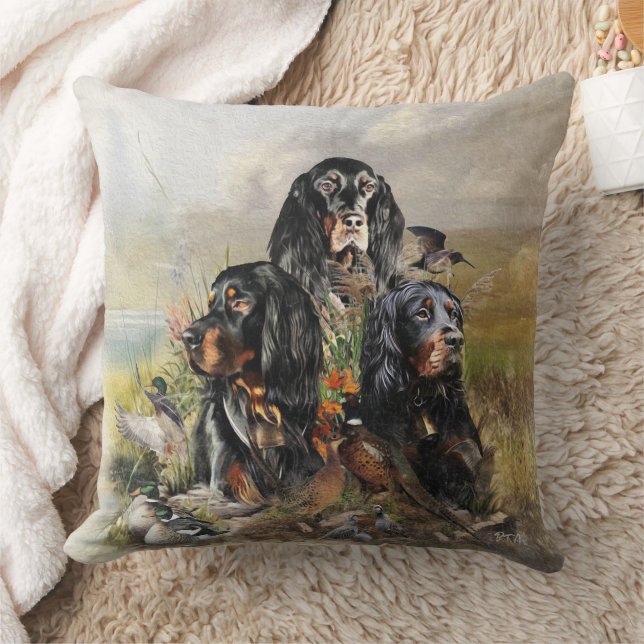 Gordon Setters, Passie voor vogels, Kunst Kussen (Deken)