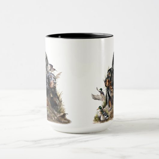 Gordon Setters, Passie voor vogels, Kunst Mok (Midden)