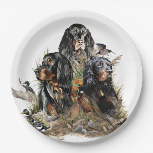 Gordon Setters, Passie voor vogels, Kunst Papieren Bordje