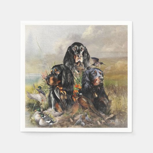 Gordon Setters, Passie voor vogels, Kunst Servet (Voorkant)
