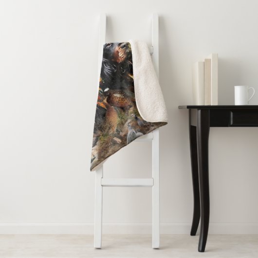 Gordon Setters, Passie voor vogels, Kunst Sherpa Deken (In situ)