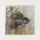 Gordon Setters, Passie voor vogels, Kunst Wandkleed (Voorkant (horizontaal))