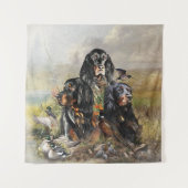 Gordon Setters, Passie voor vogels, Kunst Wandkleed (Voorkant)