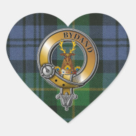 Gordon Tartan & Badge Hart Sticker