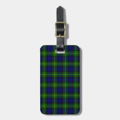 Gordon tartan blauwe groene vleid bagagelabel (Voorkant verticaal)