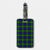 Gordon tartan blauwe groene vleid bagagelabel (Achterkant verticaal)