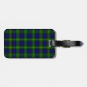 Gordon tartan blauwe groene vleid bagagelabel (Achterkant horizontaal)