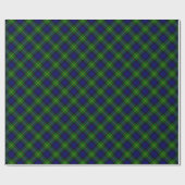Gordon tartan blauwe groene vleid cadeaupapier (Vlak)