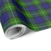 Gordon tartan blauwe groene vleid cadeaupapier (Rol Hoek)