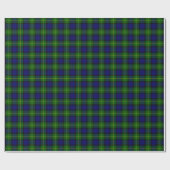 Gordon tartan blauwe groene vleid cadeaupapier (Vlak)