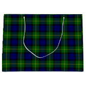 Gordon tartan blauwe groene vleid groot cadeauzakje (Voorkant)