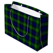 Gordon tartan blauwe groene vleid groot cadeauzakje (Achterkant Gekanteld)