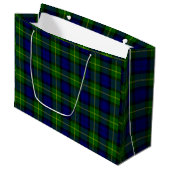Gordon tartan blauwe groene vleid groot cadeauzakje (Voorkant Gekanteld)
