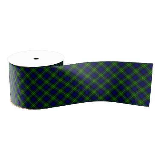 Gordon tartan blauwe groene vleid grosgrain lint (Spoel)