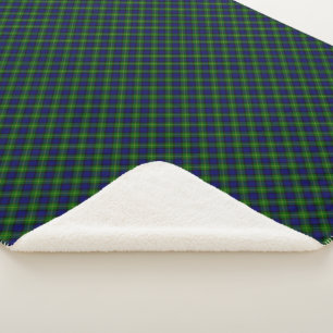 Gordon tartan blauwe groene vleid sherpa deken
