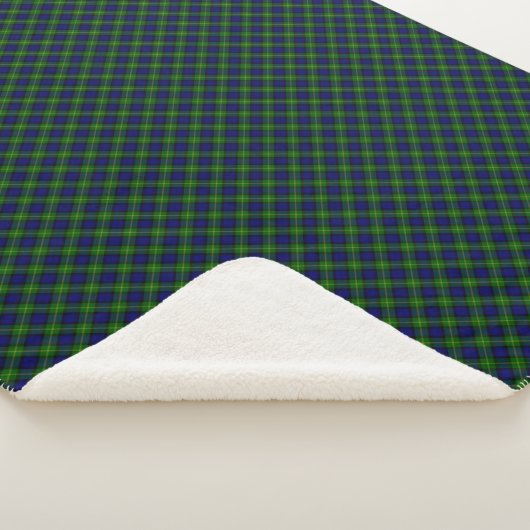 Gordon tartan blauwe groene vleid sherpa deken (3/4)