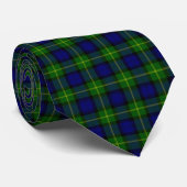 Gordon tartan blauwe groene vleid stropdas (Opgerold)