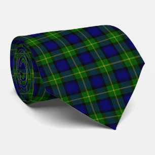 Gordon tartan blauwe groene vleid stropdas