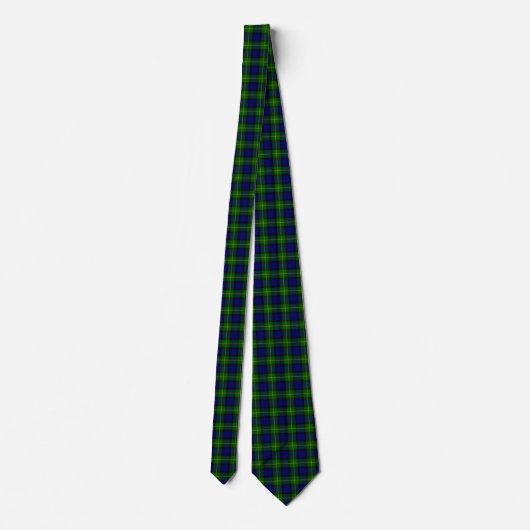 Gordon tartan blauwe groene vleid stropdas (Achterkant)