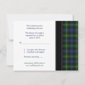 Gordon Tartan Keltische Huwelijksreactiekaart RSVP Kaartje (Achterkant)