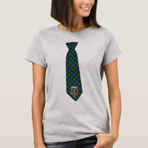 Gordon Tartan Necktie w / Badge Vrouwen T-shirt