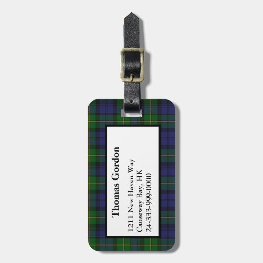 Gordon Tartan Pset Bagagelabel (Voorkant verticaal)