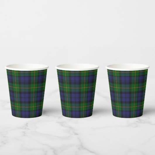 Gordon Tartan Pset Paper Cups Papieren Bekers (Multi)