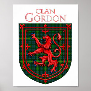 Gordon Tartan Scottish Play Lion Rampant Poster
