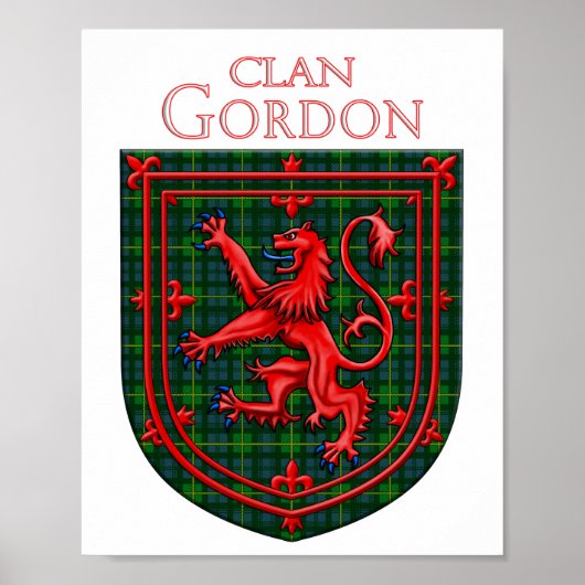 Gordon Tartan Scottish Play Lion Rampant Poster (Voorkant)