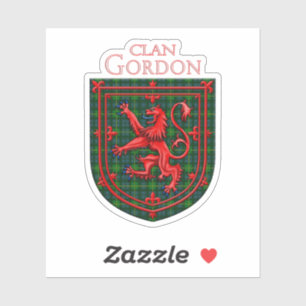 Gordon Tartan Scottish Play Lion Rampant Sticker