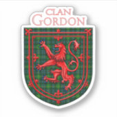Gordon Tartan Scottish Play Lion Rampant Sticker (Voorkant)