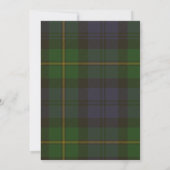 Gordon Tartan Wedding Invitation Kaart (Achterkant)