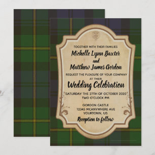 Gordon Tartan Wedding Invitation Kaart
