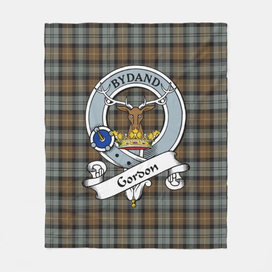 Gordon Weathered Clan Badge Tartan Pset Fleece Deken (Voorkant)