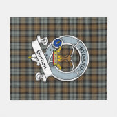 Gordon Weathered Clan Badge Tartan Pset Fleece Deken (Voorkant (Horizontaal))