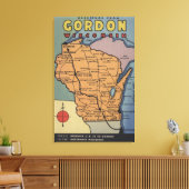 Gordon, Wisconsin - Large Letter Scenes Canvas Afdruk (Insitu (Woonkamer))