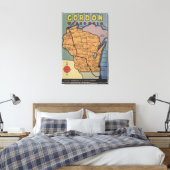 Gordon, Wisconsin - Large Letter Scenes Canvas Afdruk (Insitu (Slaapkamer))
