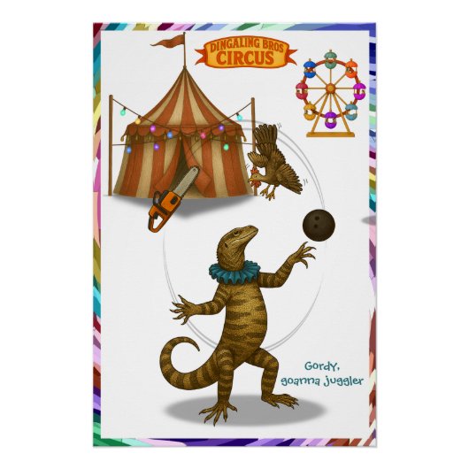 Gordy, goanna-jongleur perfect poster (Voorkant)