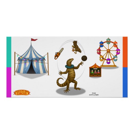 Gordy, goanna-jongleur perfect poster (Voorkant)