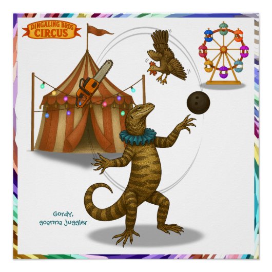 Gordy, goanna-jongleur perfect poster (Voorkant)