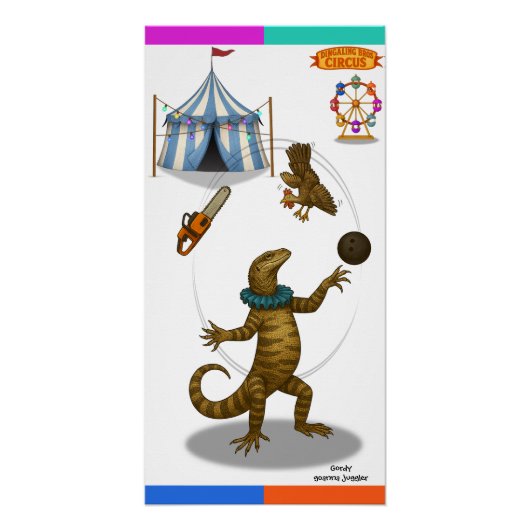 Gordy, goanna-jongleur perfect poster (Voorkant)