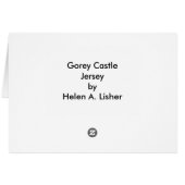 Gorey Castle, Jersey kaart (Achterkant Horizontaal)