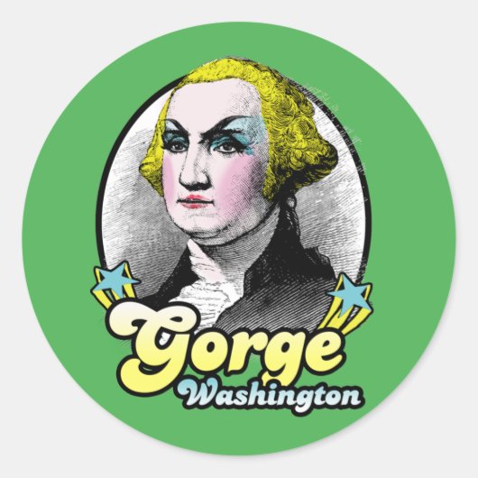 Gorge Washington T-shirt Ronde Sticker (Voorkant)