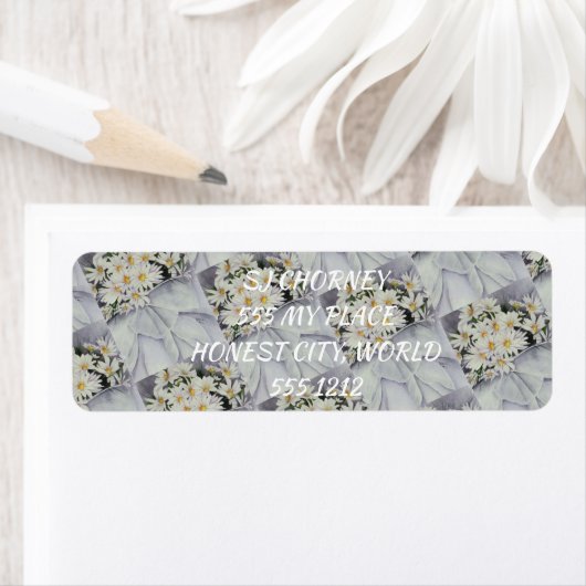 GORGEEUS BOUQUET VAN WITTE DAISIËN ETIKET (Insitu)