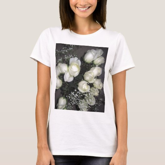 GORGEEUS BOUW VAN WITTE ROSSEN T-SHIRT (Voorkant)